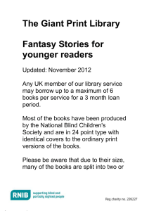Fantasy stories for younger readers in Giant Print (Word, 200KB)