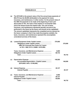 PROBLEM 22-8 (a) The $370,000 is the present value of the five