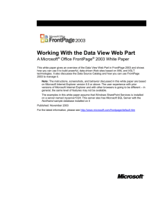 Working With the Data View Web Part