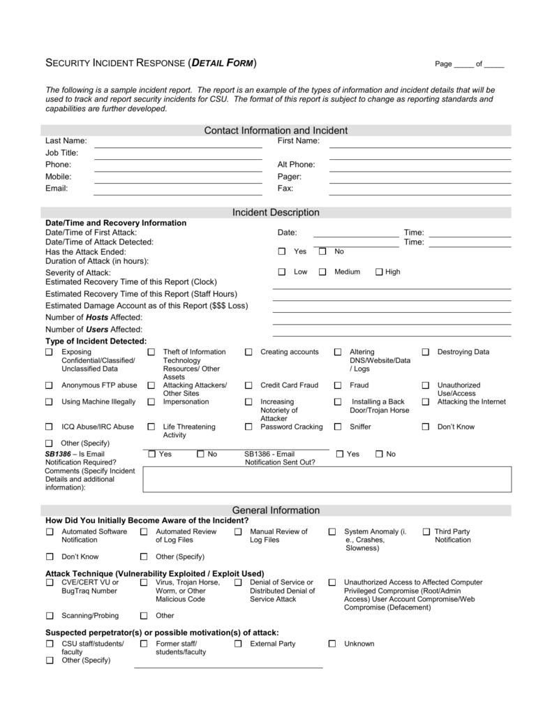 Information Security Incident Report Template from s3.studylib.net
