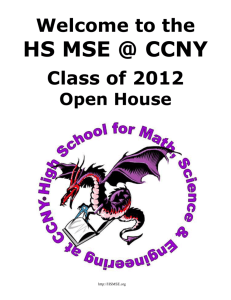 Open House packet - High School for Math, Science and