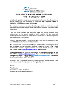 The sessions programme consists of workshops, which are not