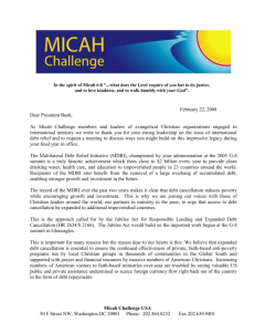 Letter from Micah Challenge to President Bush