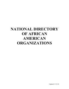 National Directory of African American Organizations