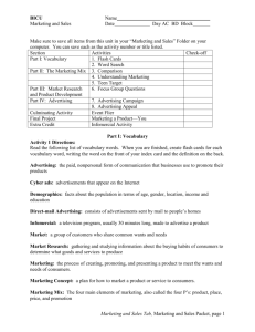 Marketing and Sales Packet