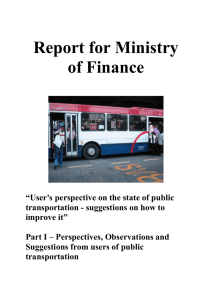 TRANSIT's Report to Ministry of Finance Part I