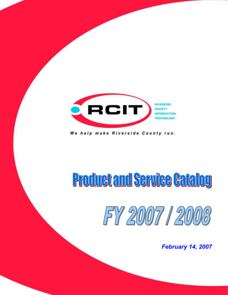 3.0 rcit services - Riverside County Information Technology