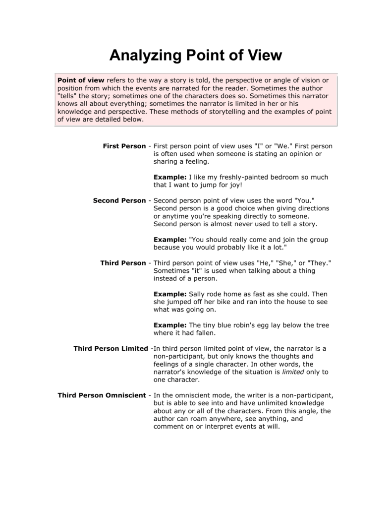 essay point of view