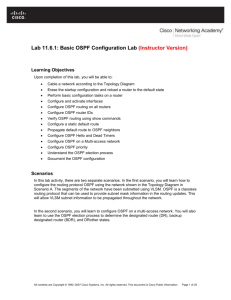 Lab 11.6.1: Basic OSPF Configuration Lab (Instructor Version)