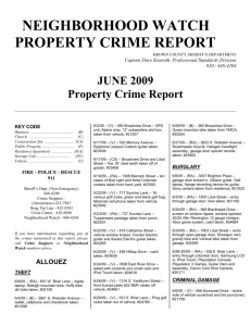 NEIGHBORHOOD crime report for april