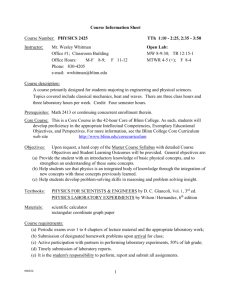 Course Information Sheet