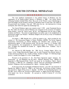 Region XII South Central Mindanao