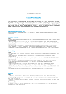 Booklist - Medical University of Lodz, Division of Studies in English