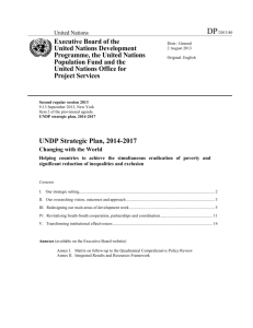 UNDP Strategic Plan, 2014-2017