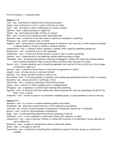 Pre-AP Vocabulary – A Separate Peace