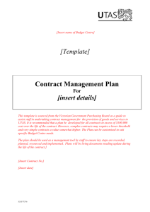 Sample Contract Management Plan