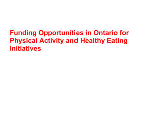 Physical Activity Funding Opportunities in Ontario