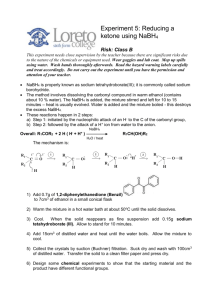 18 reducing a ketone using sodium borohydride