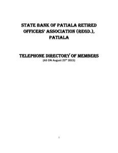 Telephone Directory SBPROA - SBOP Retired Officers' Association