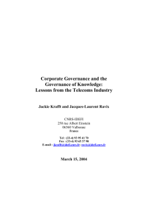 Corporate Governance and the