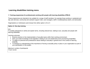 learning disabilities training menu