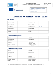 changes to the original learning agreement