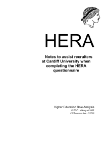 Guide for completing a HERA questionnaire