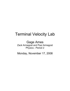 Terminal Velocity Lab Report