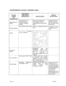 Environmental Ethical Theories Table - FRAZS-APES
