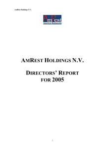 6. AmRest Holdings NV: Outlook for 2006