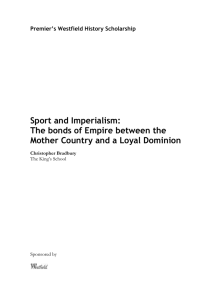 Sport and Imperialism - NSW Department of Education