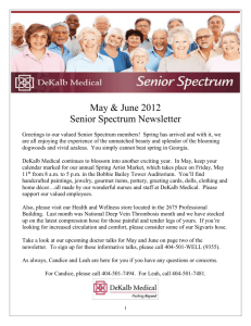 May & June 2012 Senior Spectrum Newsletter Greetings to our