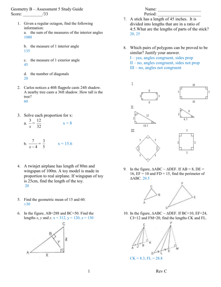 geometry unit 5 lesson 5 homework