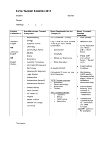 Course Selection 2009