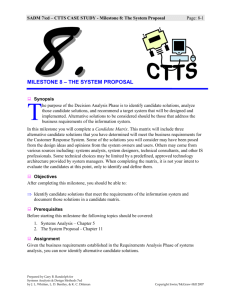 milestone 8 – the system proposal