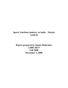 Sports Nutrition Industry in India – Market Analysis