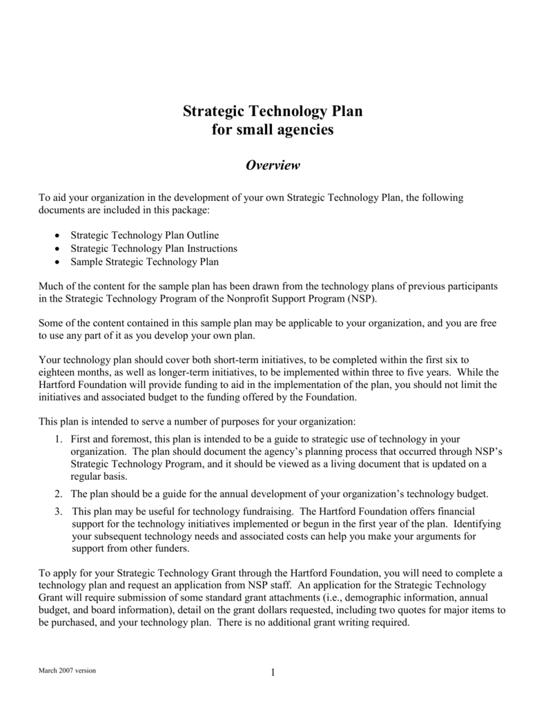 sample of information technology business plan