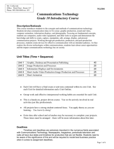 Communications Technology Grd. 10 Course Outline