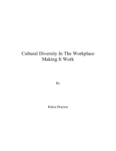 Cultural Diversity In The Workplace
