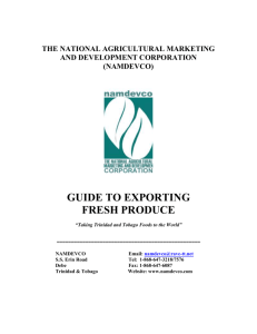 Guide To Exporting Fresh Produce - NAMISTT