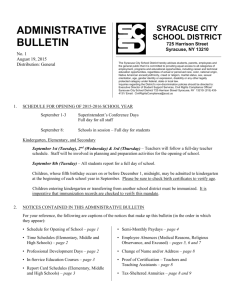 Admin. Bulletin 1 2015-16 School Year