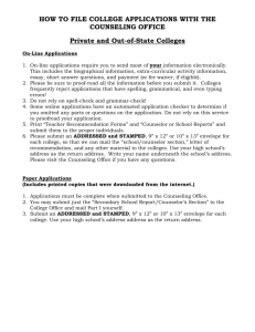 Handbook How to File College Applications with the College Office