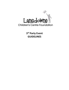 Third Party Event Guidelines - Lansdowne Children's Centre