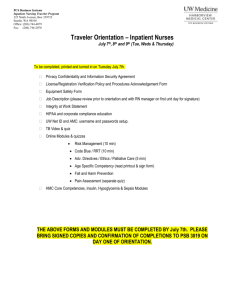Traveler Orientation Schedule 7.7.2015