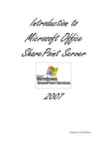 Microsoft Office SharePoint 2007 Introduction