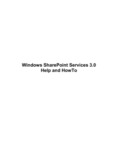 Windows SharePoint Services 3 - Department of Health and Human