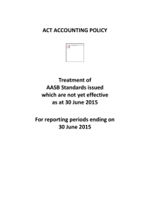 ACT Treatment of AASB Standards issued which are not yet effective