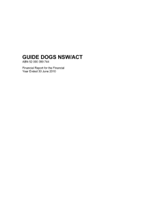 At 30 June 2010 - Guide Dogs NSW/ACT