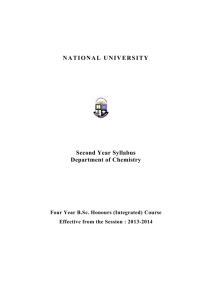 NATIONAL UNIVERSITY Second Year Syllabus Department of