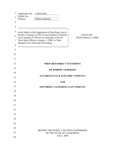 TABLE OF CONTENTS - Southern California Gas Company